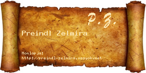 Preindl Zelmira névjegykártya